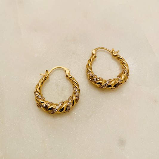Be Shiny Gemstone Gold Plated Earrings