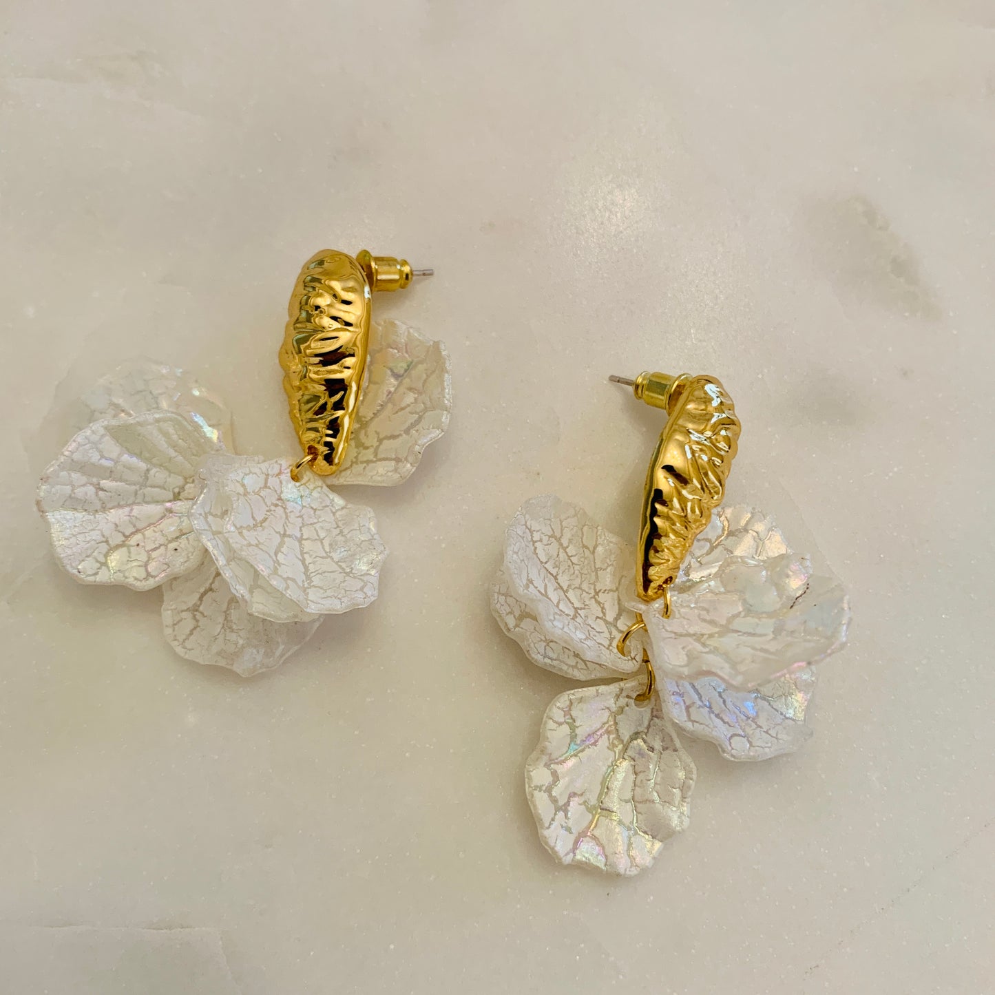 Fall in Love with U Flower Gold Plated Earrings