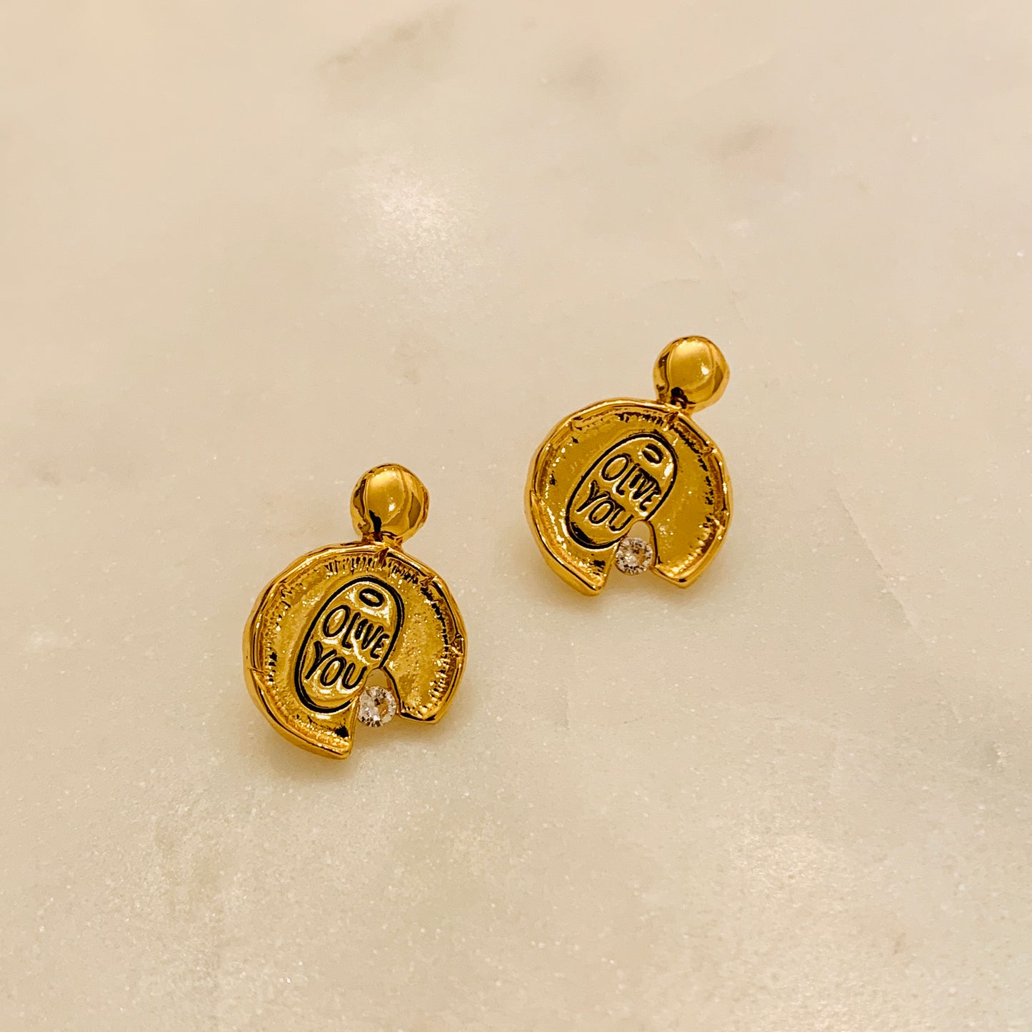 Oh Love Gold Plated Earrings