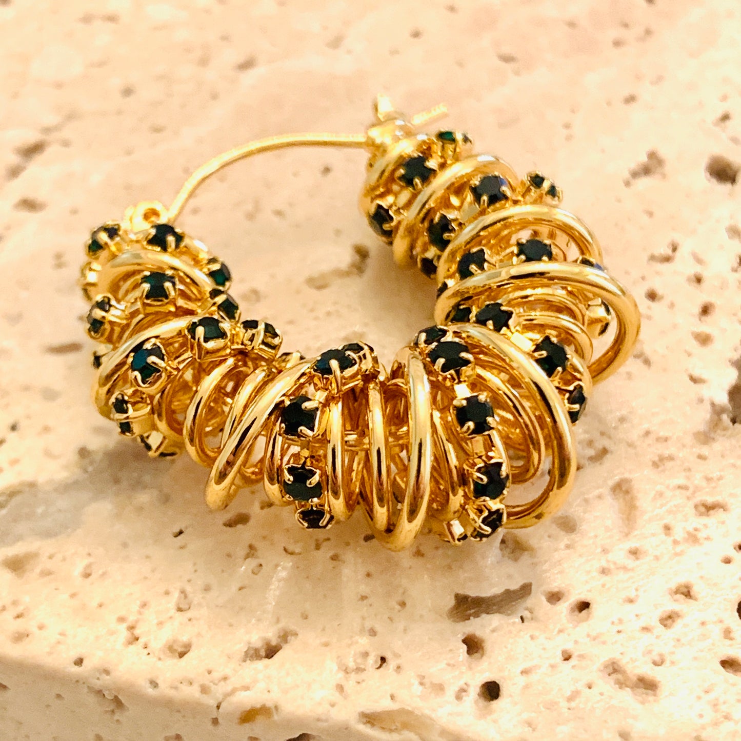 Catch Me If You Can Gemstone Gold Plated Earrings