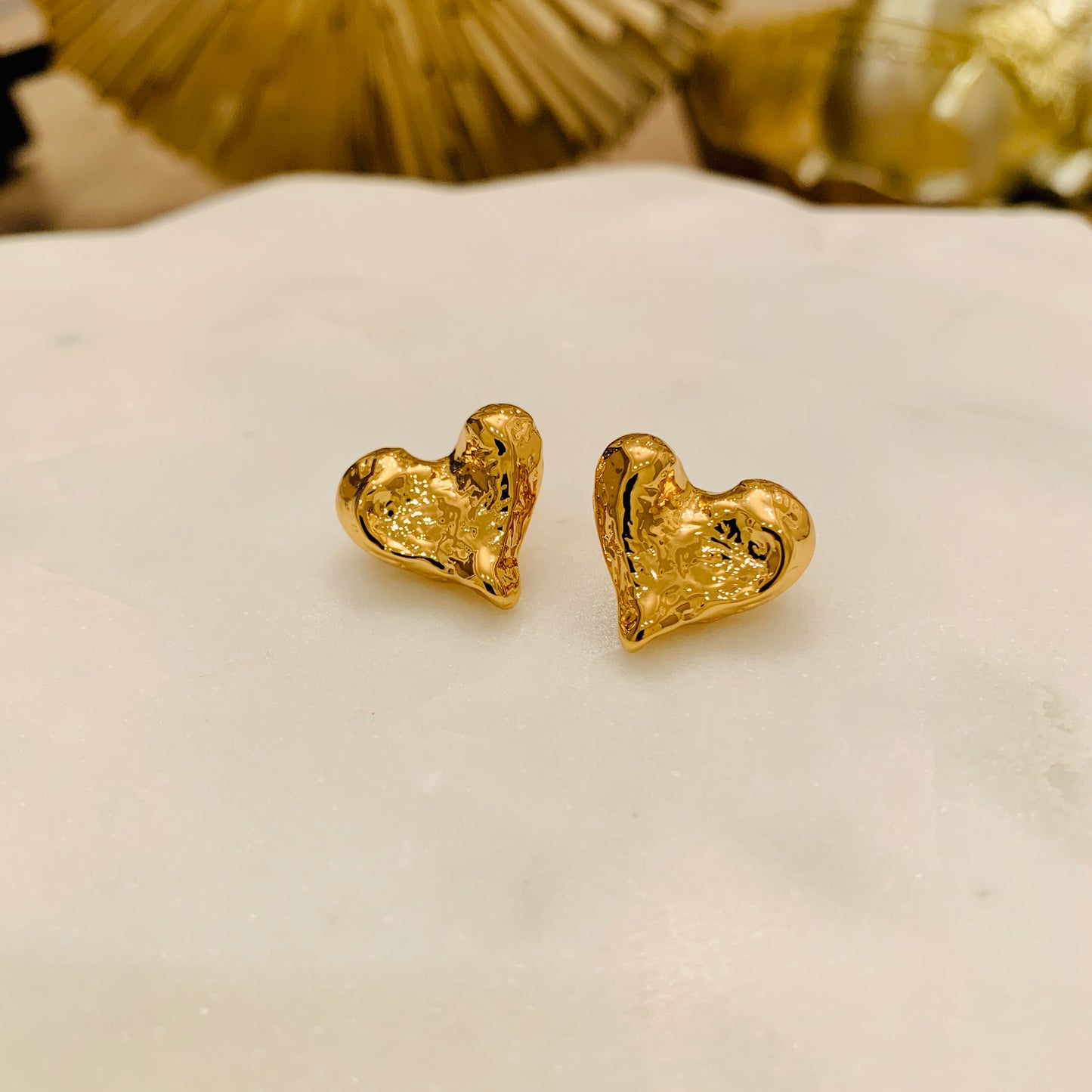 Heart Shaped Gold Plated Earrings