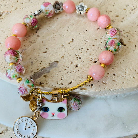 Cat Lady Beaded Bracelet for Luck and Protection