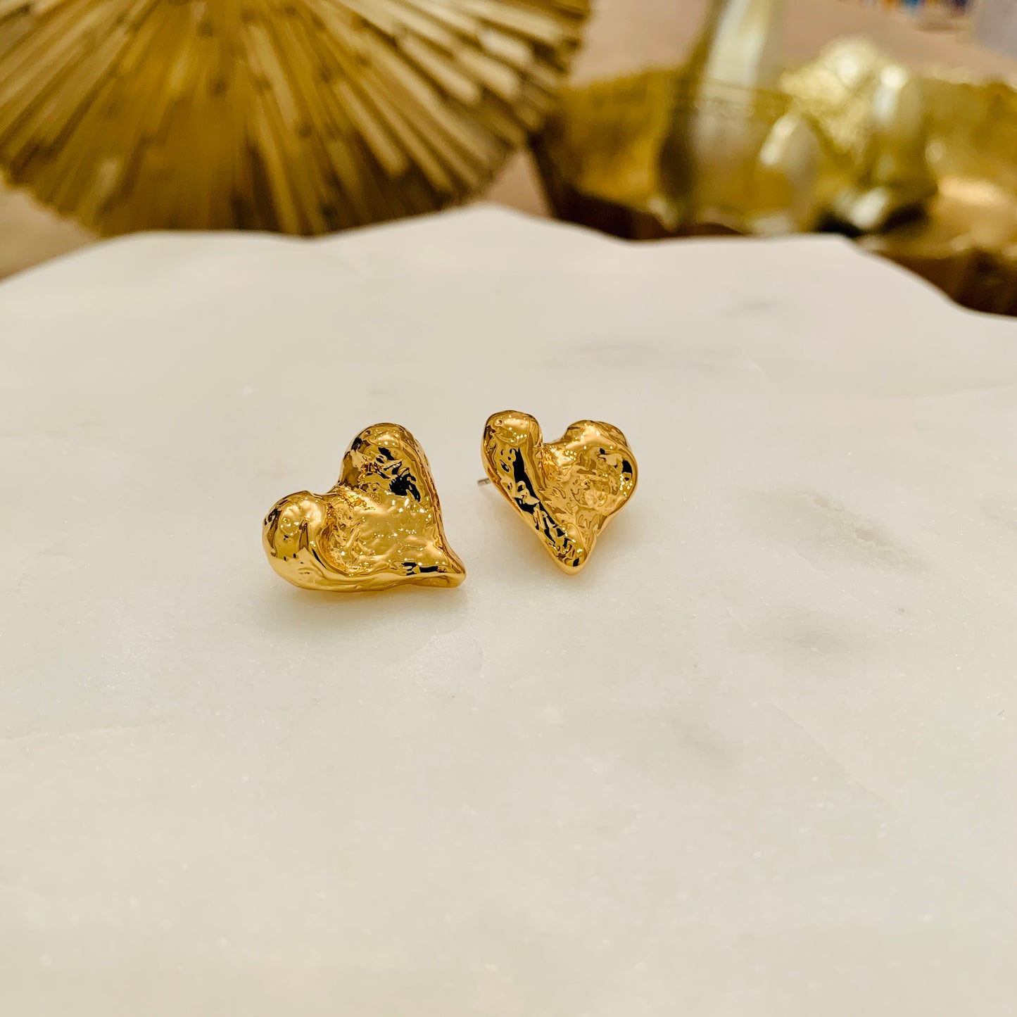 Heart Shaped Gold Plated Earrings