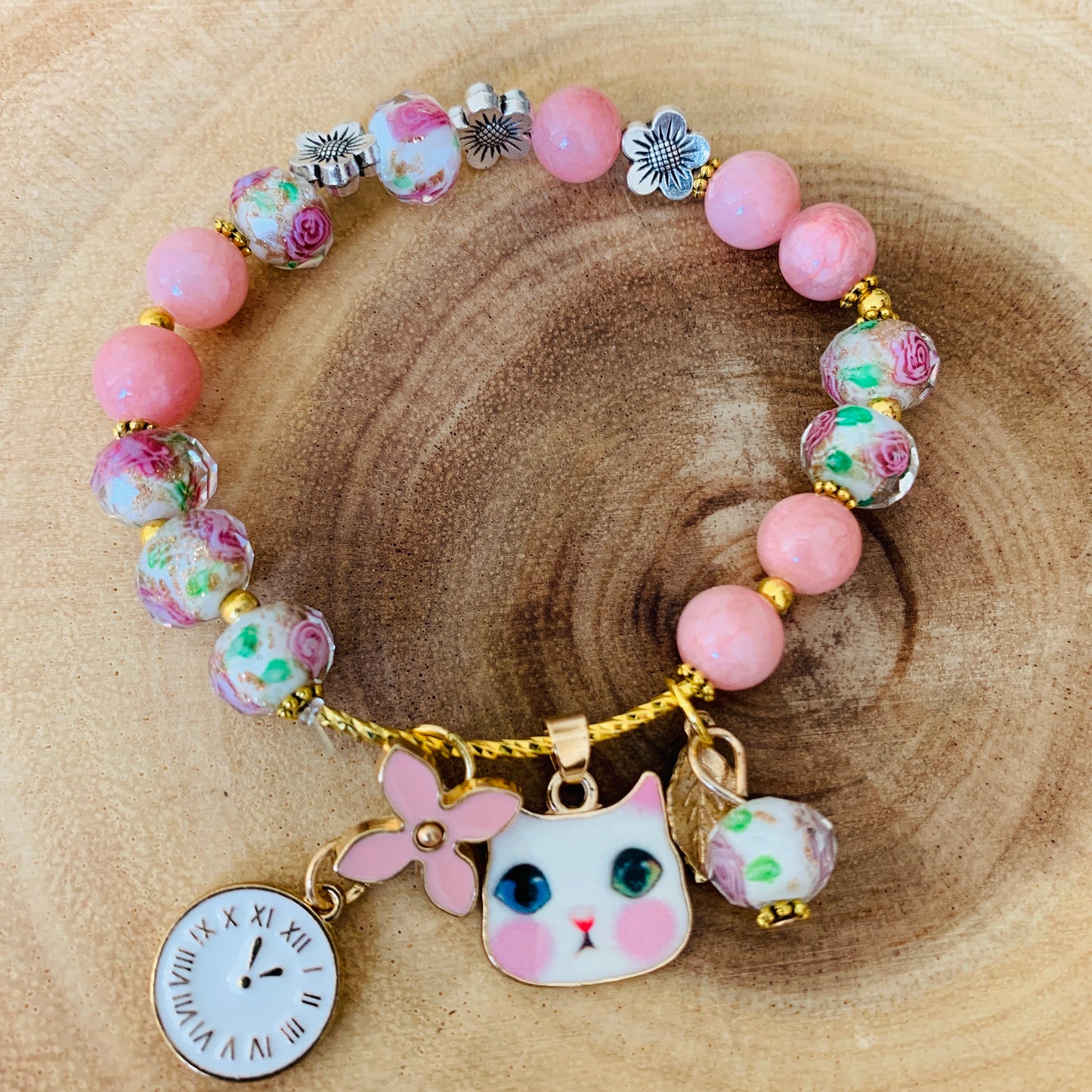 Cat Lady Beaded Bracelet for Luck and Protection