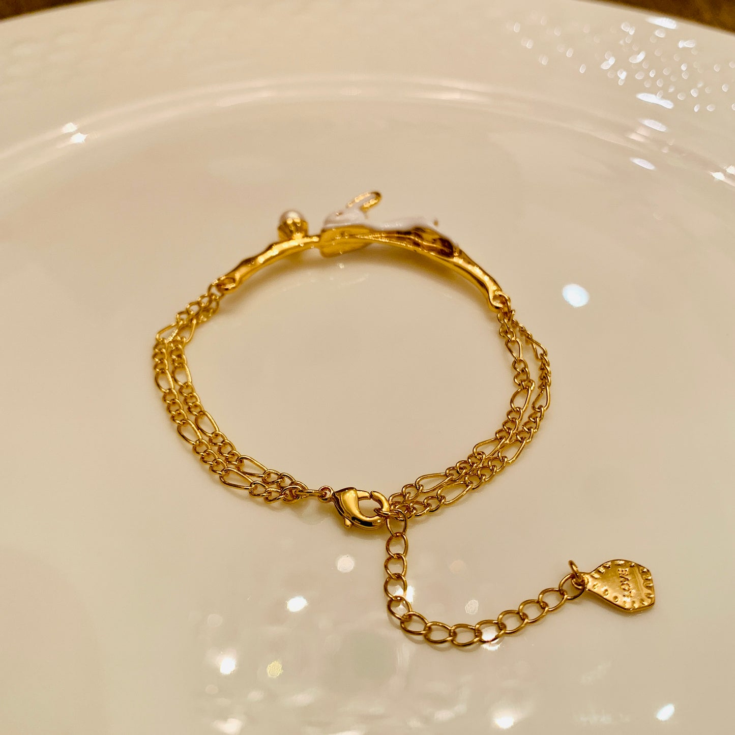 The Rabbit on the Moon Bracelet Gold Plated for Luck and Protection