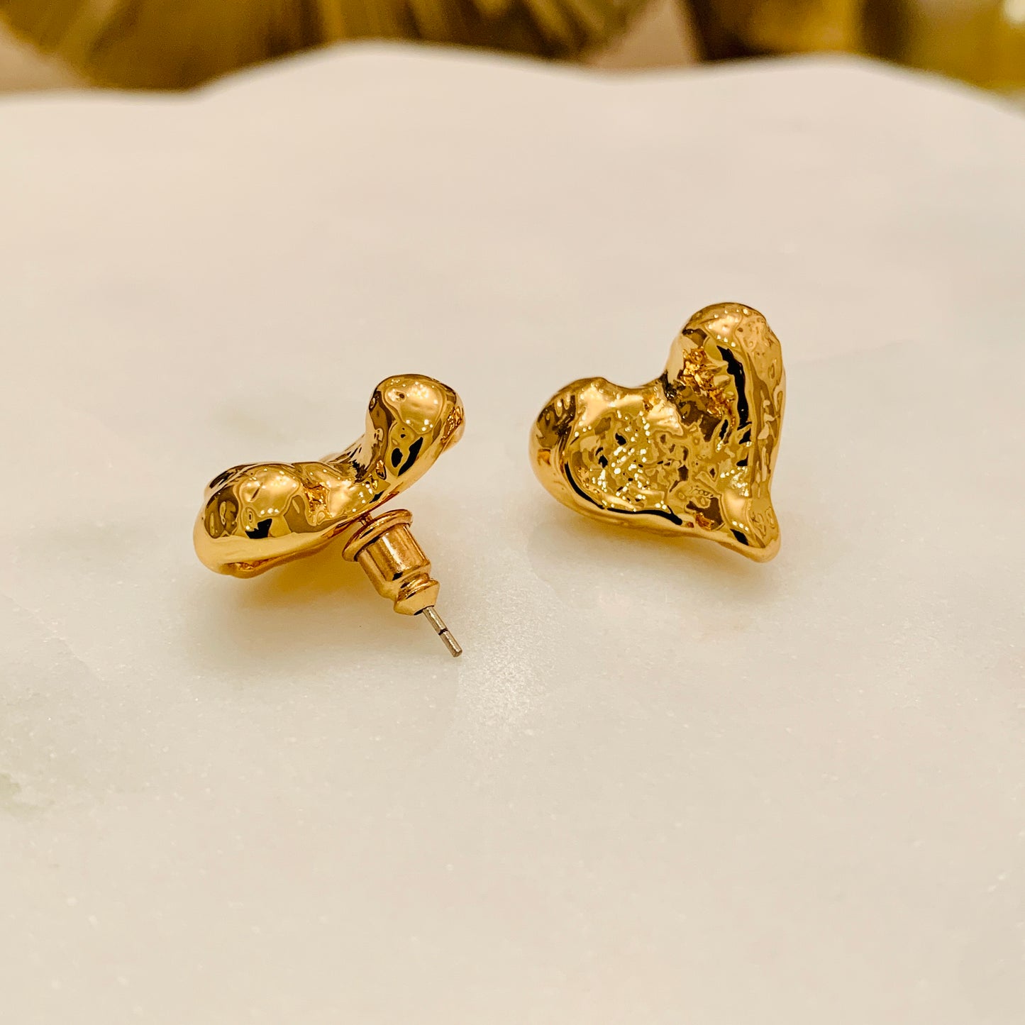 Heart Shaped Gold Plated Earrings