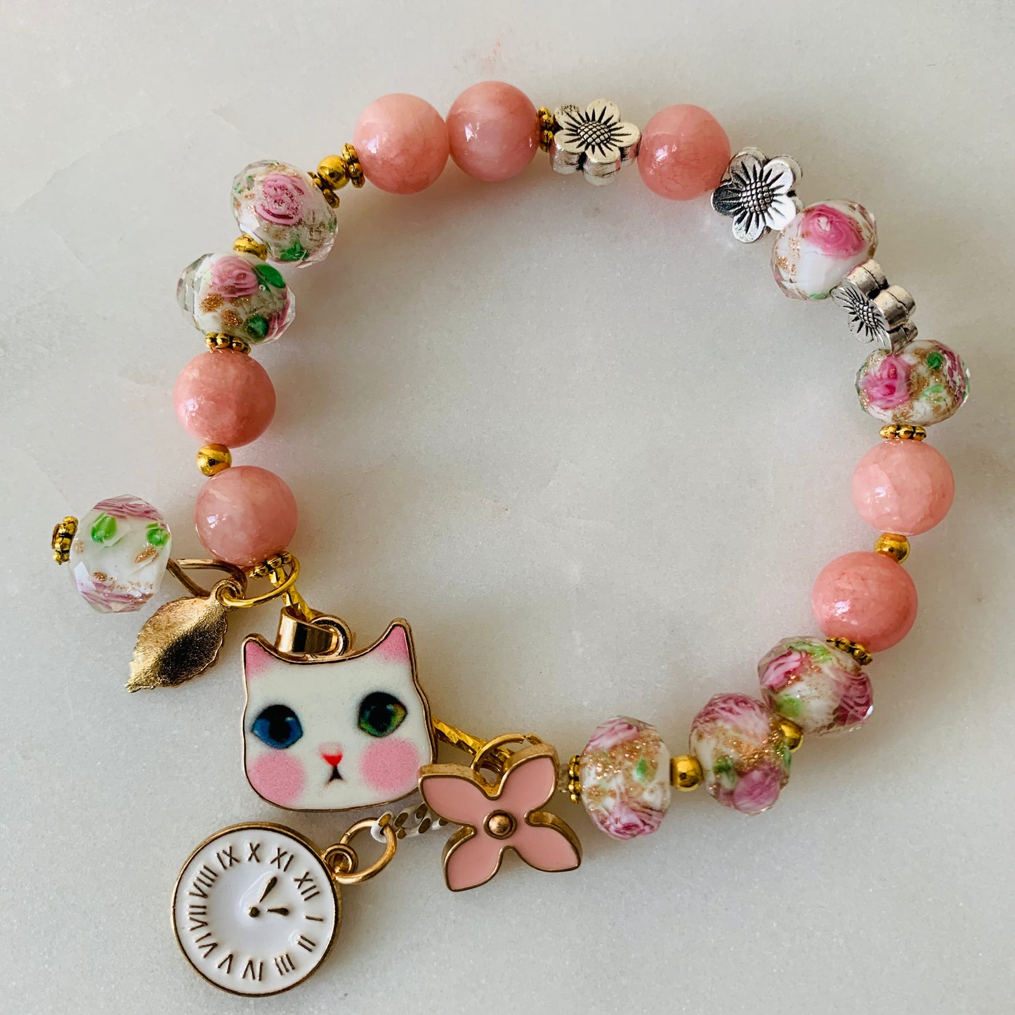 Cat Lady Beaded Bracelet for Luck and Protection